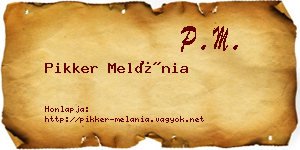 Pikker Melánia névjegykártya